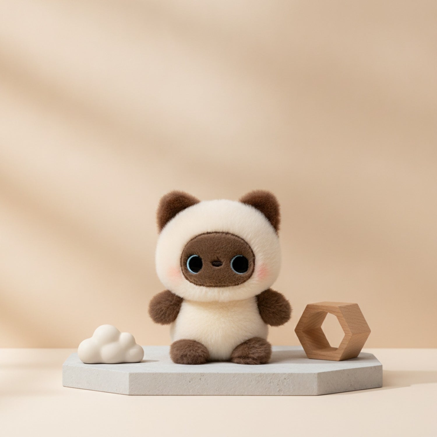 Peluche Chat Siamois Kawaii 15cm - Cadeau Enfant Doux
