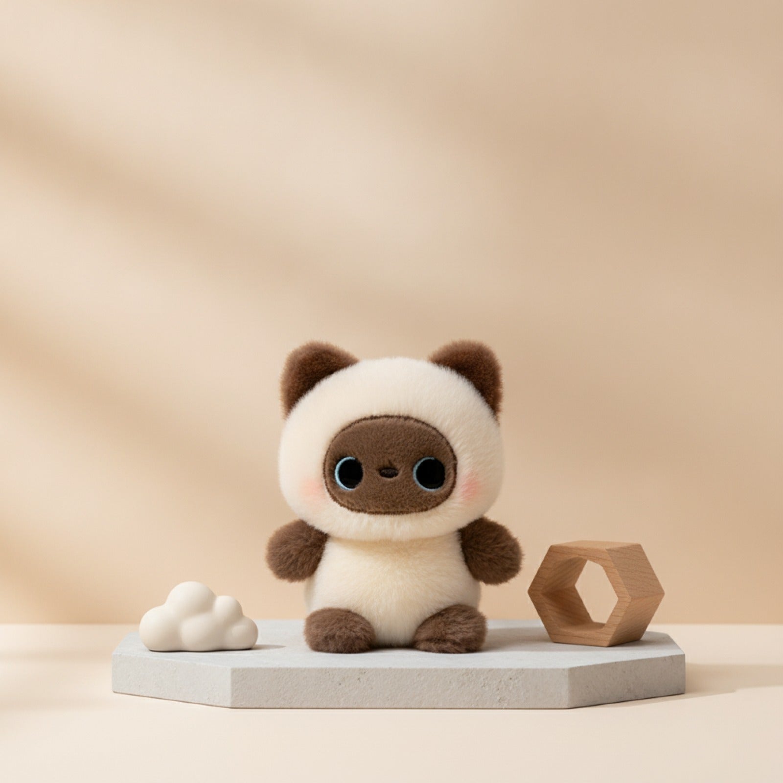 Peluche Chat Siamois Kawaii 15cm - Cadeau Enfant Doux