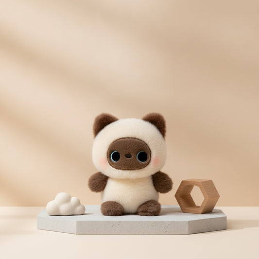 Peluche Chat Siamois Kawaii 15cm - Cadeau Enfant Doux