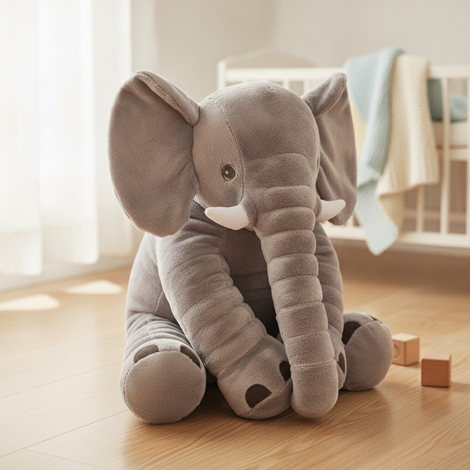 Peluche Éléphant Doux 40cm - Oreiller Bébé & Cadeau Enfant