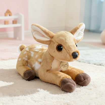 Peluche Cerf Mignon 25cm - Doudou Animal Dessin Animé Doux, Cadeau Enfant Noël Anniversaire