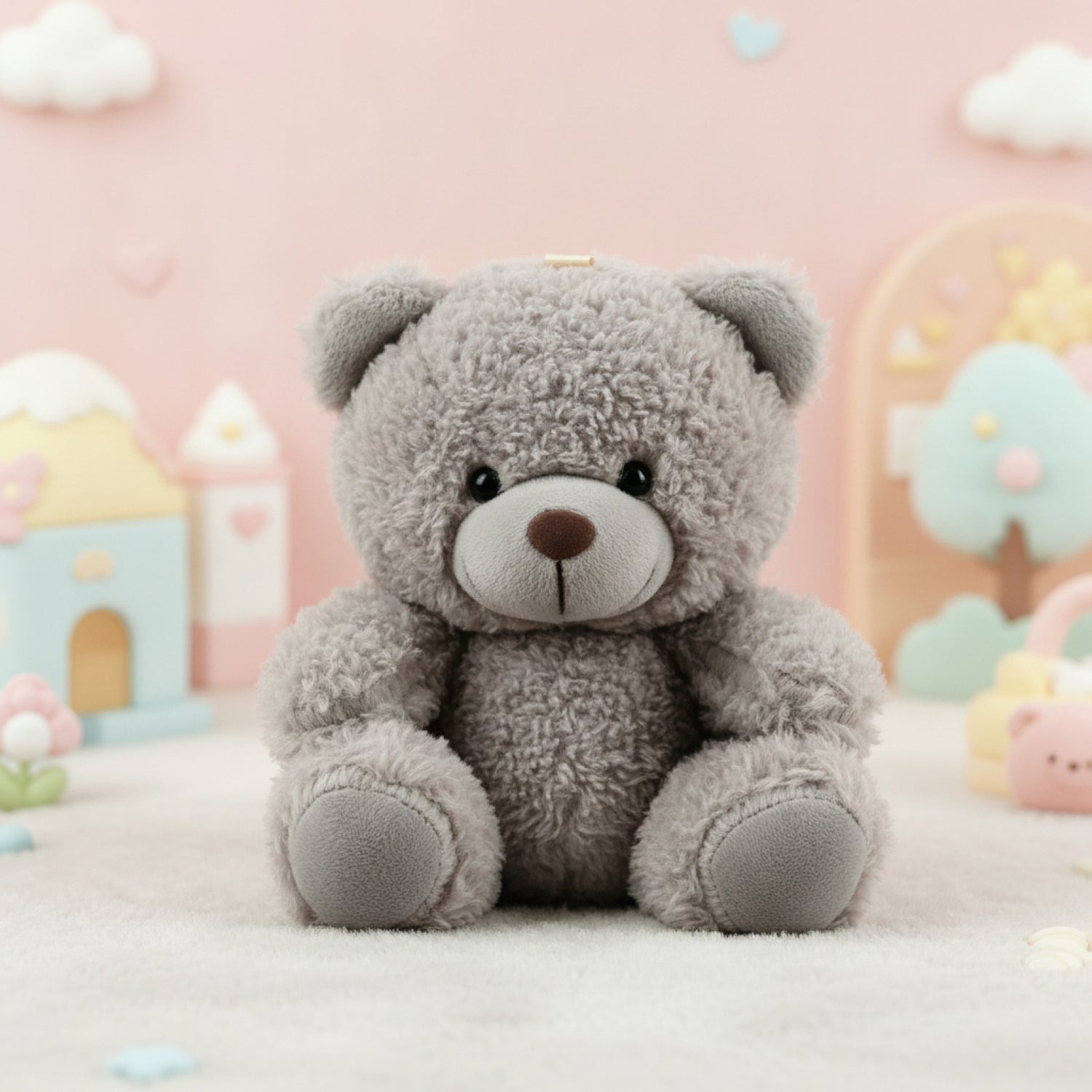 Mini Ours en Peluche Doux Gris - Lot de 1 ou 2 pour Fêtes et Cadeaux