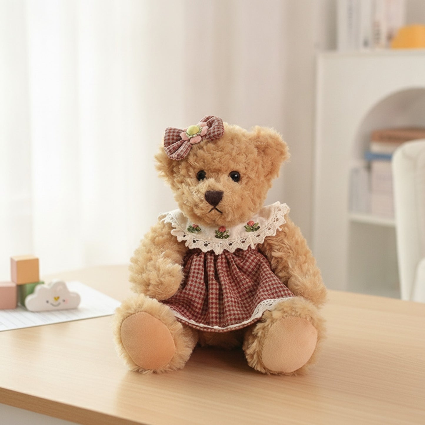 Lot de 2 Ours en Peluche Kawaii 26cm - Cadeau Idéal pour Filles et Petites Amies
