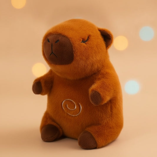 Peluche Ours Respiratoire Bébé - Compagnon Apaisant avec Son et Lumière (Marron)