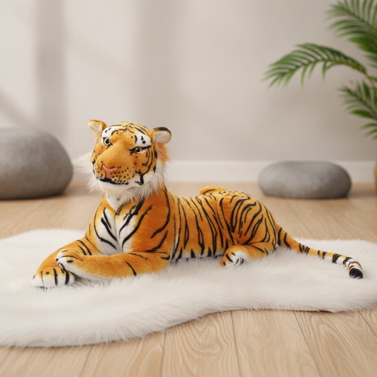 Peluche Géante Tigre Réaliste 75 cm - Douceur et Aventure Sauvage