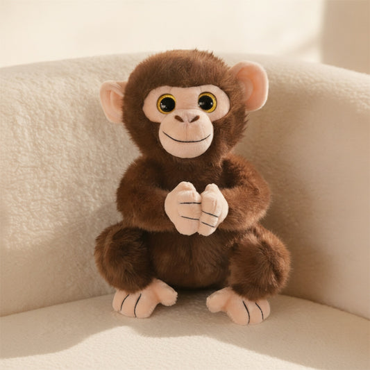 Peluche Singe Main de Bouddha 27cm - Jouet Yeux Scintillants Cadeau Anniversaire